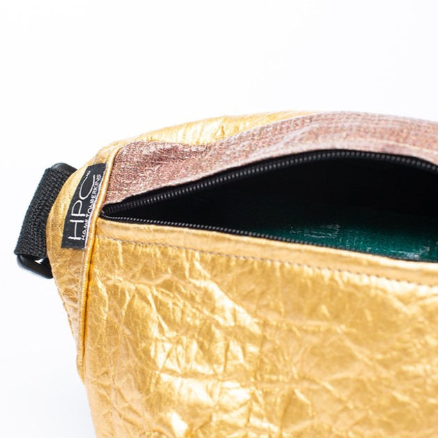 Earth Bag Hip, Gold Pinatex (Upcycled Billboard Bags