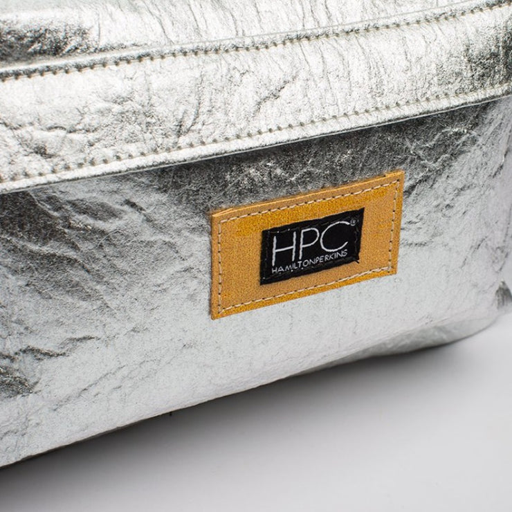 Silver - Pinatex - Pineapple - Backpack - Hamilton Perkins Collection - Earth Bag Standard - Close Up - Sustainability