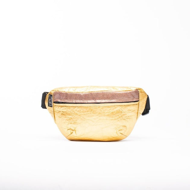 Earth Bag Hip, Gold Pinatex (Upcycled Billboard Bags) image 1