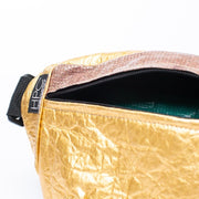 Gold - Pinatex - Pineapple - Fanny Pack - Hamilton Perkins Collection - Earth Bag Slim - Close Up - Sustainability