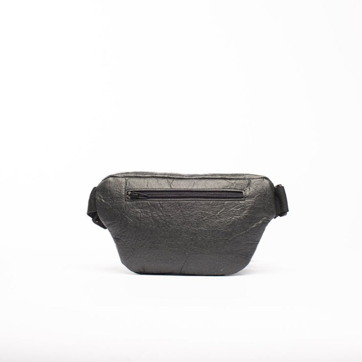Black - Pinatex - Pineapple - Fanny Pack - Hamilton Perkins Collection - Earth Bag Standard - Back - Sustainability
