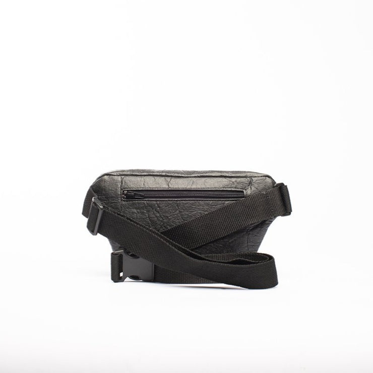 Black - Pinatex - Pineapple - Fanny Pack - Hamilton Perkins Collection - Earth Bag Standard - Back - Sustainability