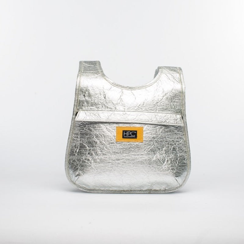 Earth Kit Jumbo, Silver Pinatex (Upcycled Billboard Bags