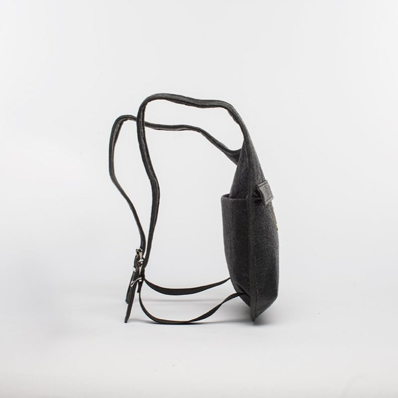 Earth Bag Slim, Black Pinatex (Upcycled Billboard Bags