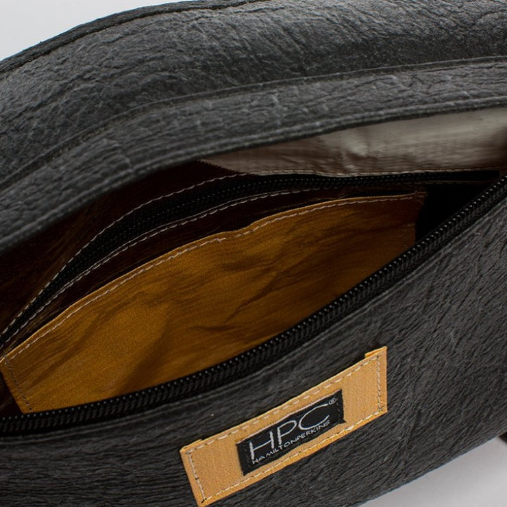 Black - Pinatex - Pineapple - Backpack - Hamilton Perkins Collection - Earth Bag Slim - Inside - Sustainability
