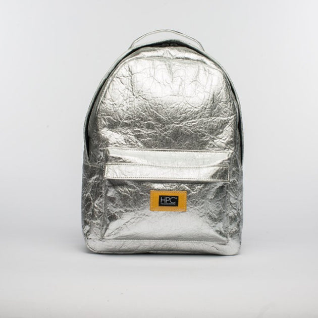 Earth Bag Standard, Silver Pinatex (Upcycled Billboard Bags)