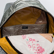 Silver - Pinatex - Pineapple - Backpack - Hamilton Perkins Collection - Earth Bag Standard - Close Up Inside - Sustainability