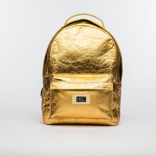Earth Bag Standard, Gold Pinatex (Upcycled Billboard Bags)