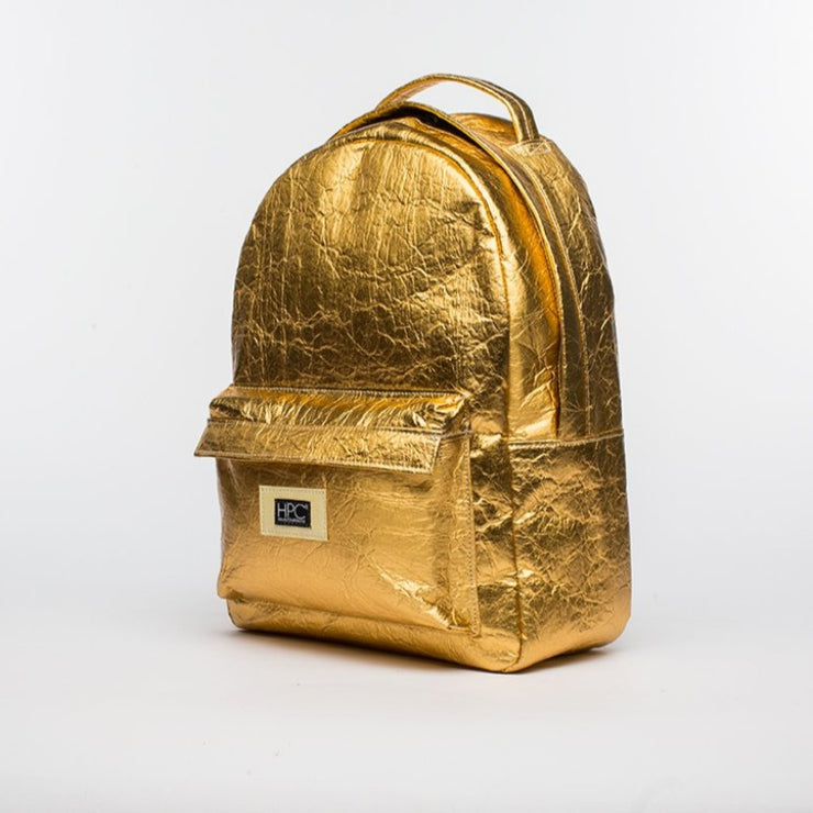 Gold - Pinatex - Pineapple - Backpack - Hamilton Perkins Collection - Earth Bag Standard - Side - Sustainability