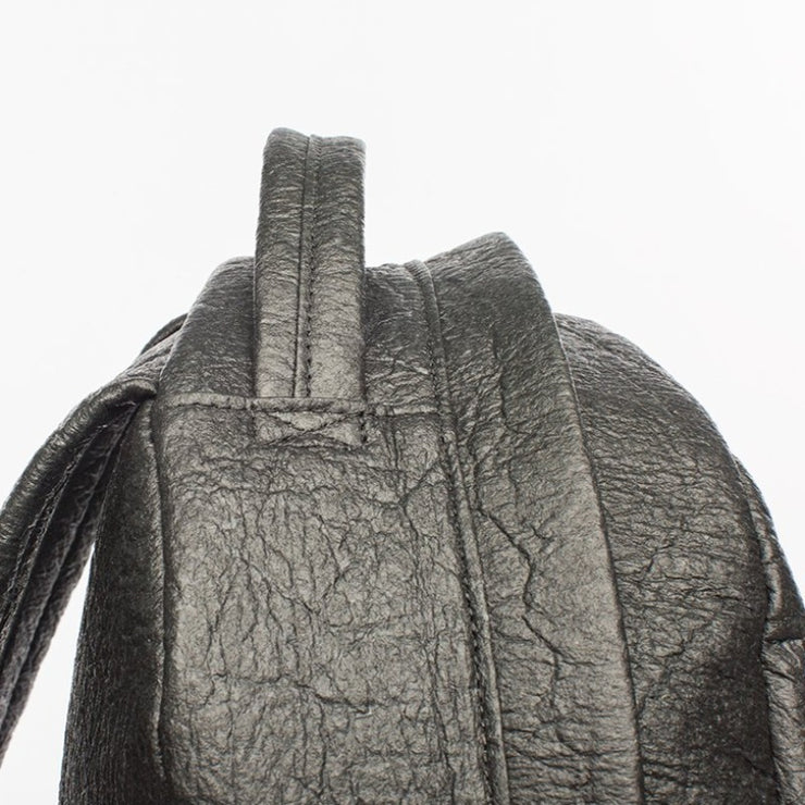 Black - Pinatex - Pineapple - Backpack - Hamilton Perkins Collection - Earth Bag Standard - Close Up - Sustainability