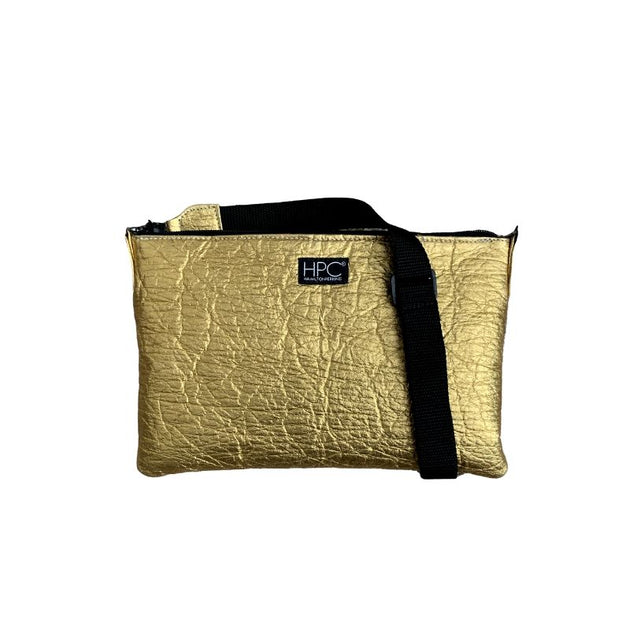 Earth Bag Crossbody, Gold Pinatex (Upcycled Billboard Bags)